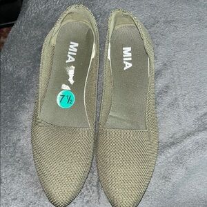 MIA Black Slip-On Flats with Elastic Goring